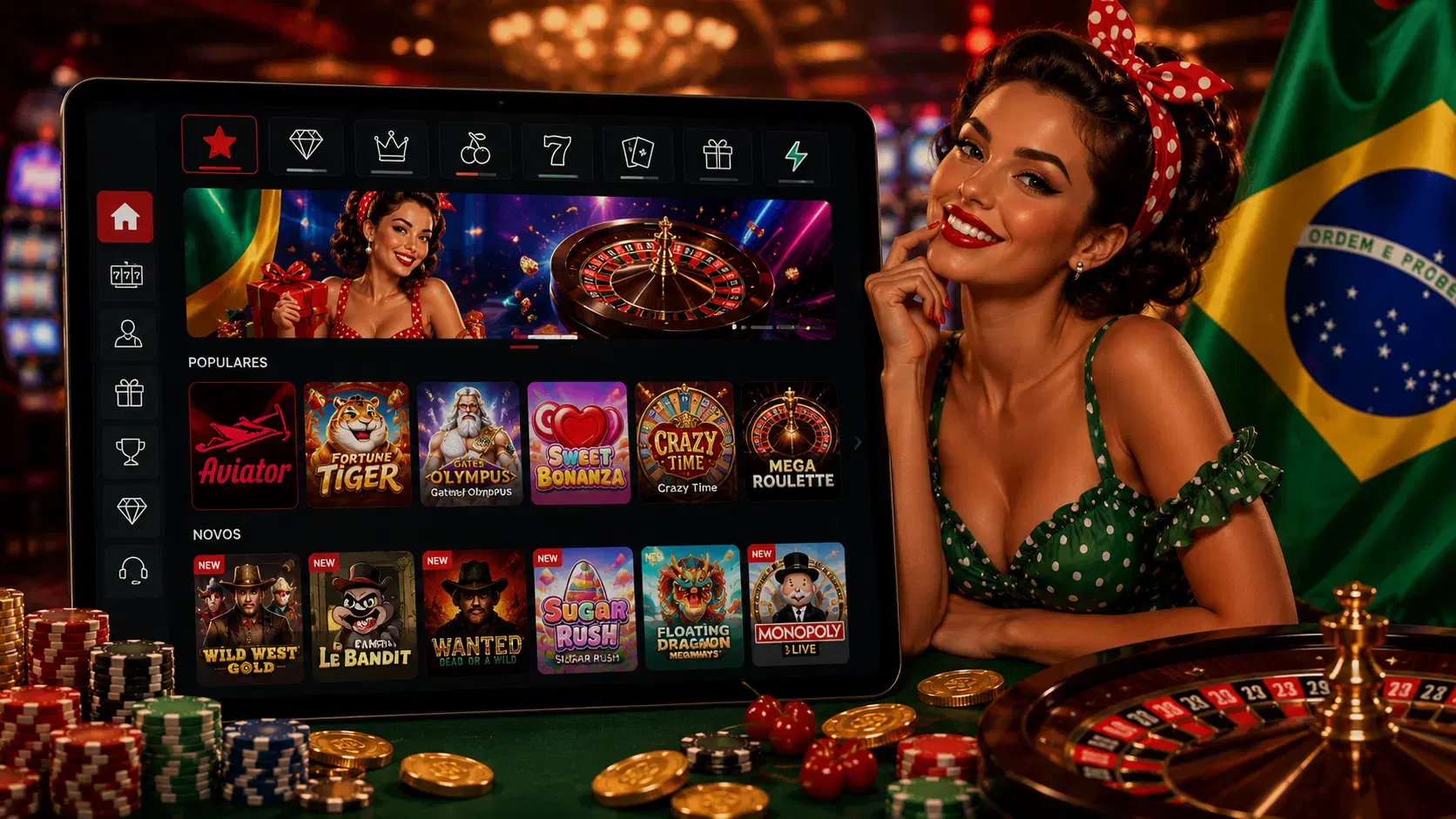 Pin Up Brasil game lobby interface preview