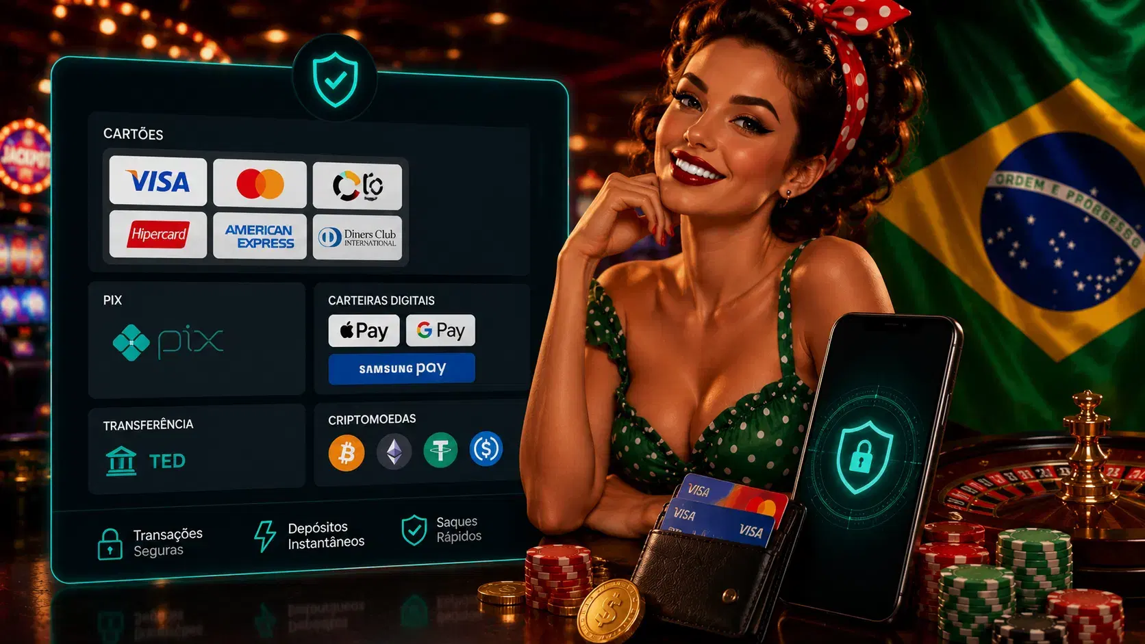 Pin Up Casino Brazil payment methods and cashier screen